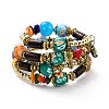 Boho Multi-strand Irregular Synthetic Turquoise Beads Wrap Bracelet BJEW-G635-02A-3