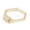 Rack Plating Brass Micro Pave Cubic Zirconia keychain Clasps KK-K374-03D-G-2