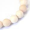 Frosted Natural Fossil Round Bead Strands G-E334-6mm-22-2