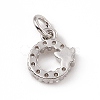 Brass Micro Pave Clear Cubic Zirconia Charms ZIRC-F132-55P-2