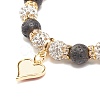 Natural Lava Rock Stretch Bracelet with Rhinestone Beads BJEW-JB07723-01-5