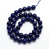 Dyed Natural Lapis Lazuli Round Beads Strands G-O047-06-10mm-3
