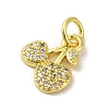 Brass Micro Pave Clear Cubic Zirconia Charms KK-M283-17B-01-2