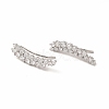 Brass Micro Pave Cubic Zirconia Stud Crawler Earrings EJEW-H091-32P-1