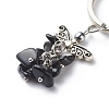 Natural Obsidian Angel Pendant Keychain KEYC-JKC00382-02-3