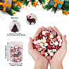 Beadthoven 100Pcs 5 Style Christmas Themed Dyed Natural Wooden Beads WOOD-BT0001-07-3