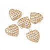 Rack Plating Brass Micro Pave Clear Cubic Zirconia Pendants ZIRC-C040-09G-4