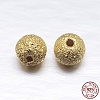 Real 18K Gold Plated Round 925 Sterling Silver Textured Beads STER-M101-01-5mm-1