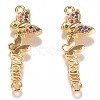 Brass Micro Pave Colorful Cubic Zirconia Link ZIRC-N040-15-G-1