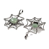 Natural Green Aventurine Spider Web Pendants G-Q163-09AS-07-2