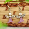 Lovely Wedding Dress Angel Dangle Earrings EJEW-JE00521-2