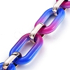 Handmade Two Tone Opaque Acrylic Cable Chains AJEW-JB00635-03-2
