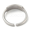 Non-Tarnish 304 Stainless Steel Blank Rectangle Open Cuff Rings for Women RJEW-D022-02P-3