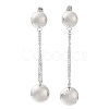 Brass Dangle Stud Earrings for Women EJEW-D088-03P-1