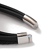 Men's Braided Black PU Leather Cord Multi-Strand Bracelets BJEW-K243-15P-4