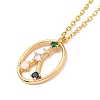 Colorful Cubic Zirconia Constellation Pendant Necklace NJEW-H166-01G-2