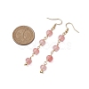 Topaz Jade/Cherry Quartz Glass/Blue Spot Jasper/Flower Amazonite Dangle Earrings EJEW-JE06062-3