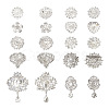 Biyun 10Pcs 10 Styles Flower & Heart & Teardrop Crystal Rhinestone Brooches Set JEWB-BY0001-04-2