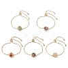 Round Natural Mixed Gemstone Macrame Pouch Link Bracelets BJEW-JB10653-01-1