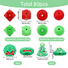 CHGCRAFT 80Pcs 6 Style Food Grade Eco-Friendly Silicone Beads SIL-CA0001-64-2