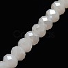 1 Strand Electroplate Opaque Solid Color Crystal Glass Rondelle Beads Strands X-EGLA-F047A-01AB-2