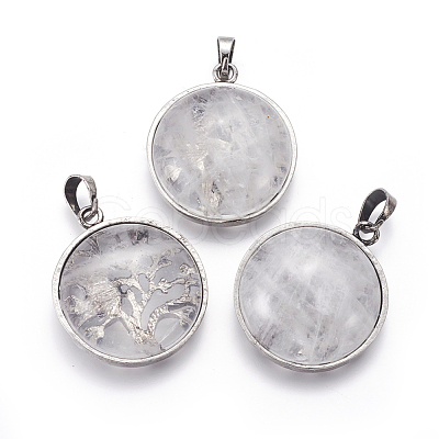 Natural Quartz Crystal Pendants G-I214-E06-1