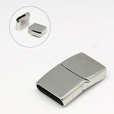 Tarnish Resistant 304 Stainless Steel Magnetic Clasps with Glue-in Ends STAS-I011-10-1