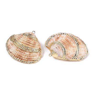 Natural Scallop Shell Pendants SSHEL-N038-15-1