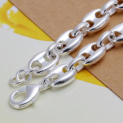 Brass Oval Link Bracelets For Women BJEW-BB12513-1