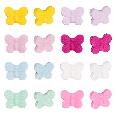 CHGCRAFT 16Pcs 8 Colors Food Grade Eco-Friendly Silicone Beads SIL-CA0002-55-1