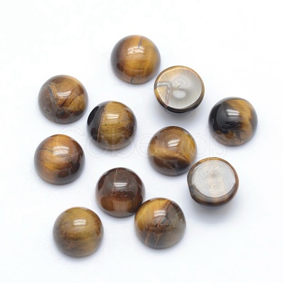 Natural Tiger Eye Cabochons X-G-P393-R26-6mm-1