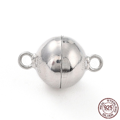 Anti-Tarnish Rhodium Plated 925 Sterling Silver Magnetic Clasps STER-A001-02A-P-1