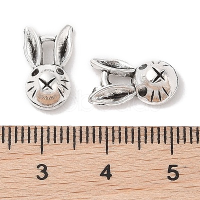 Tibetan Style Zinc Alloy Bunny Pendants TIBEP-R334-037AS-RS-1