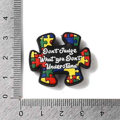 Autism Theme Silicone Focal  Beads SIL-G011-10F-1