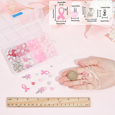 SUNNYCLUE DIY Breast Cancer Awareness Bracelet Making Kit DIY-SC0021-74-1