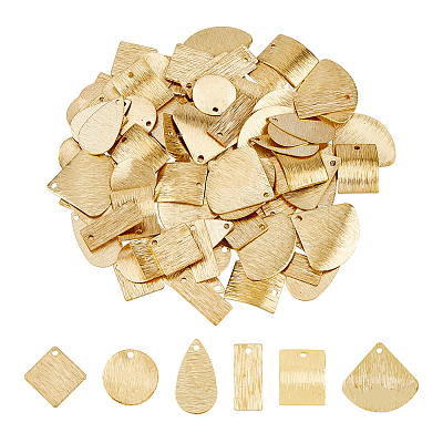 SUPERFINDINGS 96Pcs 6 Style Brass Pendant KK-FH0005-28-1