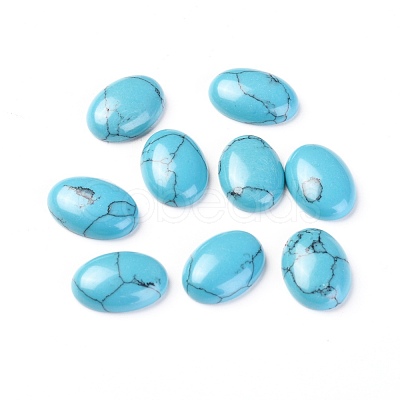 Synthetic Turquoise Cabochons TURQ-L031-037C-1