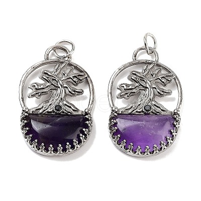 Natural Amethyst Bag Pendants G-Q163-06AS-08-1