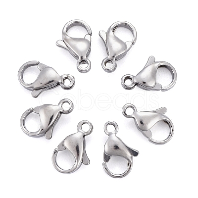 304 Stainless Steel Lobster Claw Clasps X-STAS-AB11-1