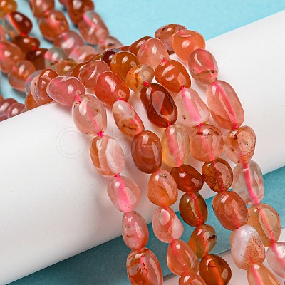 Natural Red Agate Beads Strands G-P497-01A-11-1