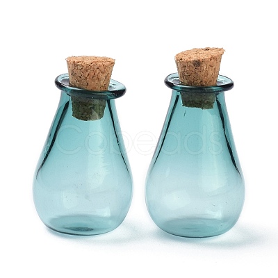 Glass Cork Bottles Ornament AJEW-O032-02E-1