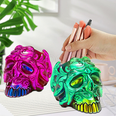 Halloween Skull DIY Silicone Pen Holder Molds WG14496-01-1