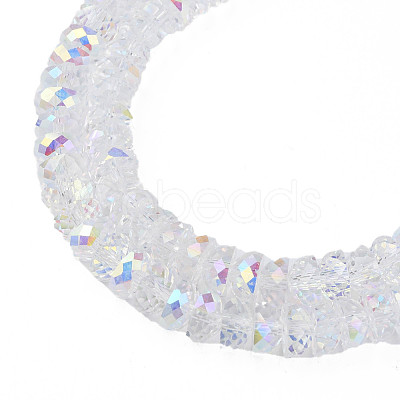 Electroplate Transparent Glass Beads Strands X-EGLA-N002-37-C01-1