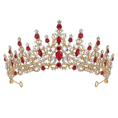 Alloy Rhinestone Crown Hair Bands for Girls Women Party Decoration HULI-PW0002-006G-04-1