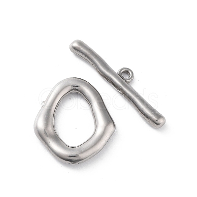 Non-Tarnish 304 Stainless Steel Toggle Clasps X-STAS-A092-04A-P-1