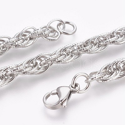 Tarnish Resistant 304 Stainless Steel Rope Chain Bracelets BJEW-P235-18P-1