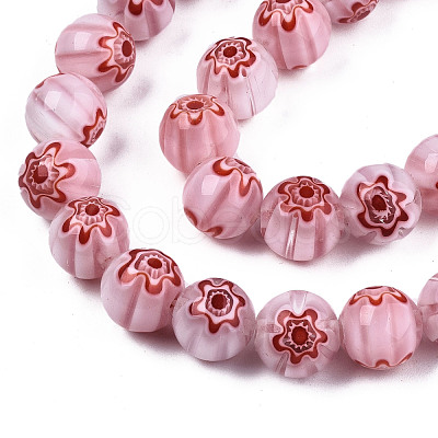 Handmade Millefiori Glass Beads Strands LK-T001-10A-1