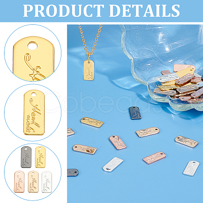 WADORN 50Pcs 5 Colors Alloy Charms FIND-WR0011-36-1