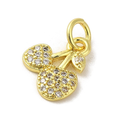 Brass Micro Pave Clear Cubic Zirconia Charms KK-M283-17B-01-1