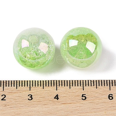 UV Plating Opaque Crackle Two-tone Acrylic Beads MACR-C032-01H-1